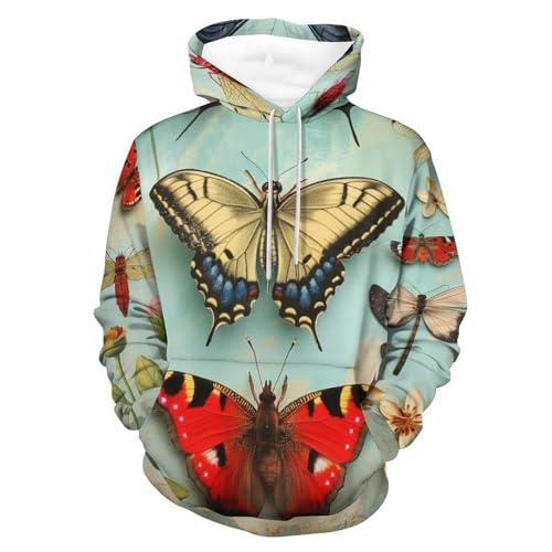 Sweat à capuche papillon contre le froid pull confortable S