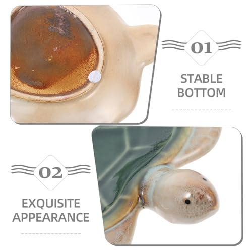 Plateau de bureau tortue en céramique compact pour petits objets - 8