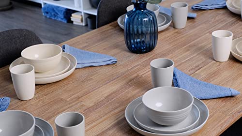 Wheat Straw Dinnerware Sets (16Pcs) Grey-Unbreakable Microwave Safe-Lightweight Bowls, Cups, Plates Set-Reusable, Eco Friendly,Dishwasher Safe,Wheat Straw Plates,Wheat Straw Bowls, Cereal Bowls #TOP6