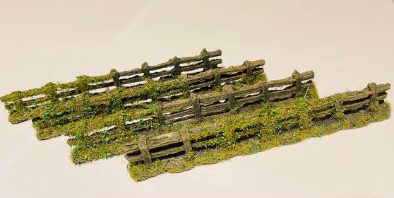 Javis Weathered Country Fence with Foliage - OO Gauge/1:76 Scale - Pack of 4