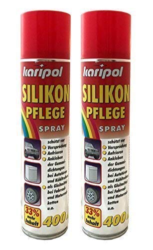 2 x 400ml karipol Silikonpflegespray, Silikonspray, Silikon Pflege Spray, Gummispray
