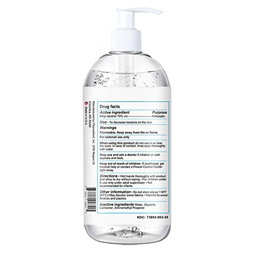 Hydra Pearl Hand Sanitizer Gel - 70% Alcohol - Unscented - Made in USA (32 oz. (4-Pack))