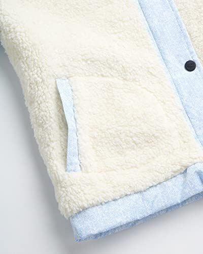 Limited Too Girls' Coat - Sherpa Lined Fleece Sweatshirt Jacket (7-16), Size 14-16, Denim #TOP3
