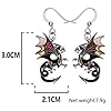 NEWEI Enamel Alloy Dinosaur Fantasy Dragon Earrings Drop Dangle Animals Jewelry for Women Dragons Gifts (Clay) #5
