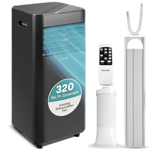 Efficient 10000 BTU Portable Air Conditioner - Compact White by SereneLife