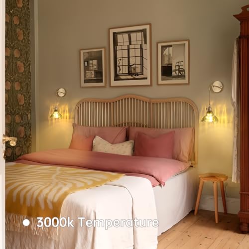 Image of Shenmoyl Battery Operated Wall Sconce Wall Lamp with Green Lily of the Valley Shade Pattern Glass Adjustable Chain Retro Gold Wall Mounted Light, Modern Wall Lamp Fixtures Decor for Bedside Bedroom