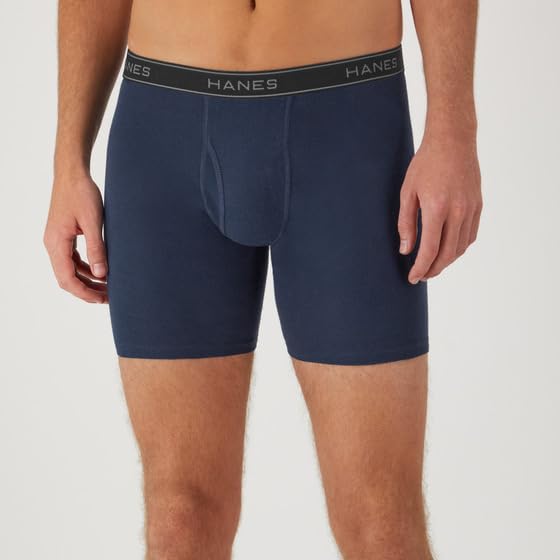 Image of Hanes mens Underwear Boxer Briefs Pack, Cool & Breathable Cotton Moisture-wicking Underwear for Men, No Ride Up
