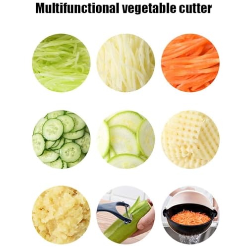 Cortadora y ralladora manual 9 en 1 para vegetales miniatura 5