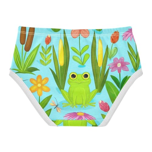 Cotton Toddler Girls Underwear Cute Green Frog Flowers Girl Panties Cute Funny Kids Undies Briefs 2t2