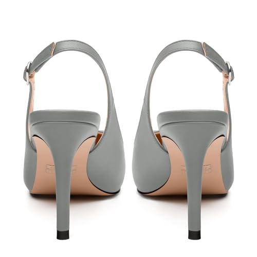 Women's Pumps, Two Toned Patchwork Pointed Toe Stiletto High Heels, Fashion Slingback Buckle Pumps, Daily Working Party Shoes for Women4