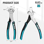DURATECH 7-Inch Nail Puller, CRV Steel End Cutting Pliers with Blackened and Polished Finish, Non-Slip Handle Nail Remover Tool, End Nippers for Pulling Nails and Cutting Wires - Image 5