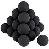 Skyflame 2-Inch Ceramic Fireplace Balls, 25PCS Round Fire Pit Balls for Indoor and Outdoor Fire Bowl Fireplace DIY Accessory, Black