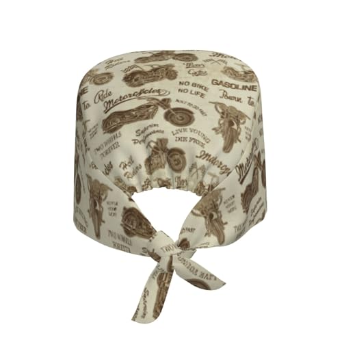 Image of Working Cap Scrub Cap with Sweatband Adjustable Unisex Women Tie Back Hat Nurse Surgical Caps