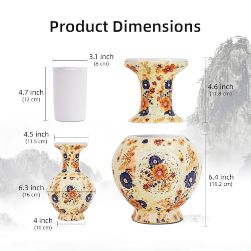 Image of LED 3D Puzzle Vase for Adults - Challenging Flower Vase Puzzle for Home and Office - Sunny Garden