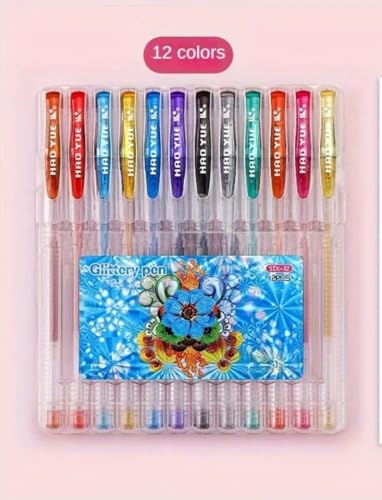 Glitter Gel Pens,Glitter Paint pens for Rock Painting, Scrapbooking,Assorted Coloured Gel Pen for Writing, Glitter, Neon & Gell Inks in Vibrant Colours Perfect for Journaling, Drawing, Crafting,