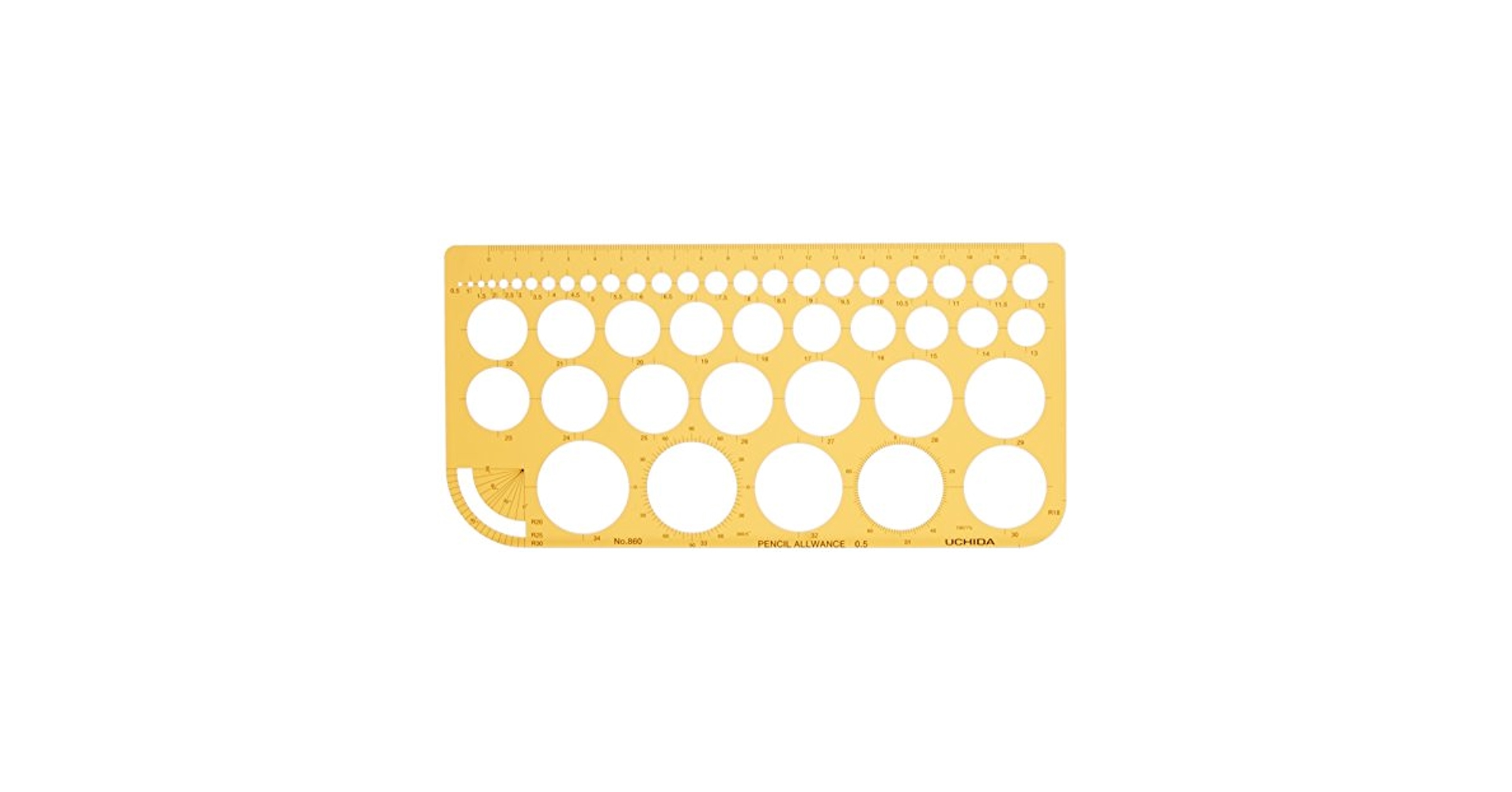 ウチダ テンプレート No.860 円定規 インキエッジ付 012-0005 2mvetro Amazon | ウチダ テンプレート No.860 円定規 インキエッジ付