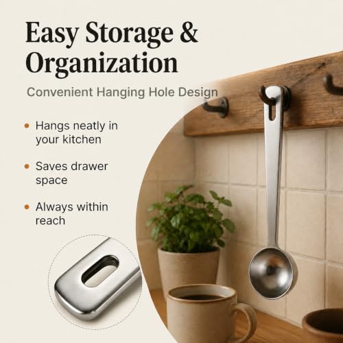 Coffee Scoop Set - 1 Tbsp & 2 Tbsp Long Handle Measuring Scoops - Image 6