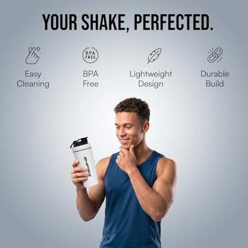 Image of Shifter Stainless Steel Gym Shaker Bottle 750ml | Leakproof Metal Protein Shaker for Men & Women | BPA Free, Odour Resistant, Rust-Free Steel Sipper for Gym, Workout & Sports (WHITE)