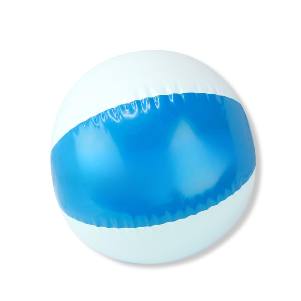 eBuyGB Inflatable Beach Ball 22cm / 9”, Colourful Pool & Beach Toy, Lightweight PVC Summer Ball for Kids & Adults, Party Supplies, Birthday Favours & Water Games, Single & Bulk Packs (Light Blue)