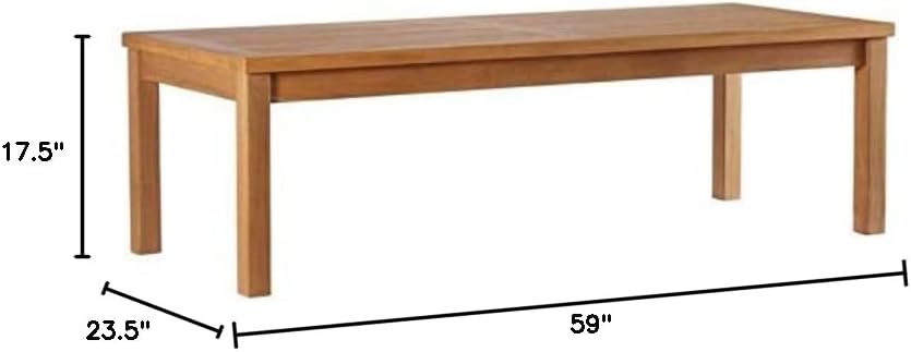 Teak Wood Patio Coffee Table in Natural