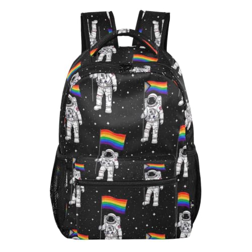 Sac à dos d'école léger astronautes noir taille S pour garçon et fille