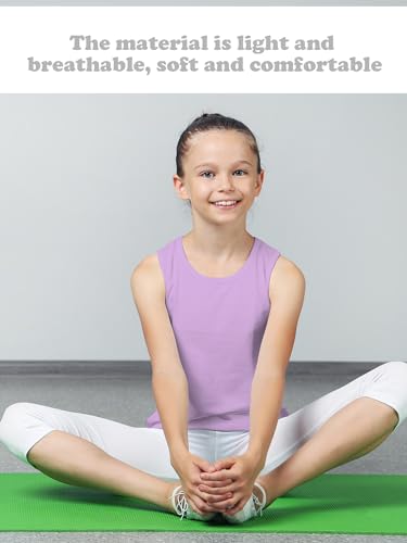 Image of SATINIOR 4 Pieces Girls Dance Tank Tops Racerback Crop Tops Sleeveless Dance Clothes for Girls Gymnastics
