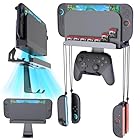 Metal Wall Mount for Nintendo Switch 2 Console 2025, Switch 2 Organizer Sturdy Bracket Behind TV with 7 Card Slots, 4 Joy-Con Hooks, 1 Controller Metal Holder – Fits Switch 2/Switch/OLED