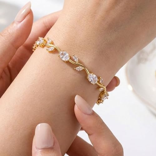 Image of SALVE Coquette Golden Tulip Bracelet for Women Stylish | Anti Tarnish Jewellery for Women, Hand Wristlet for Girls | Aesthetic Accessories for Girls, Valentine's Gift for Girlfriend