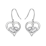 925 Sterling Silver Animal Jewelry Sea Otter Dangle Earrings for Women Otter Lover Gift