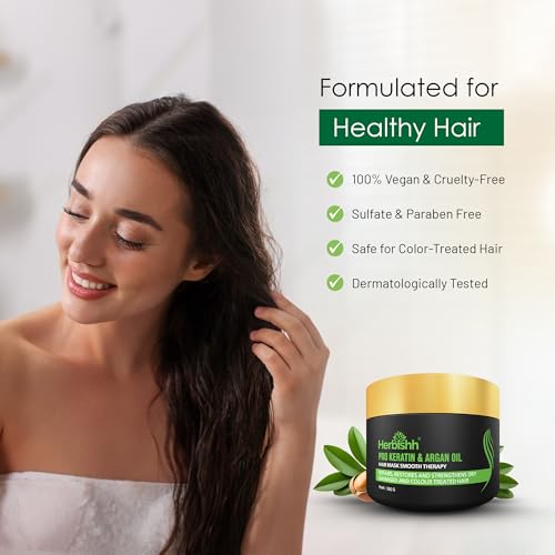 Herbishh Argan Hair Mask-Deep Conditioning & Hydration For Healthier Looking Hair- For Very Dry, Weak, Stressed Out Hair, No Sulphates, No Parabens (100 Gm), 1 Count