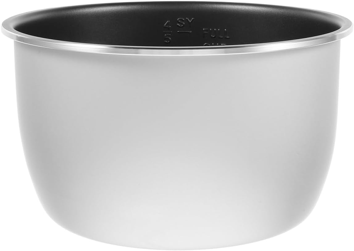 SHOWERORO Nonstick Rice Cooker Liner 9.44X9.44X5.31In Aluminum Inner Pot Replacement for 5L Electric Pressure Cooker Compatible with Steaming Stewing Cooking