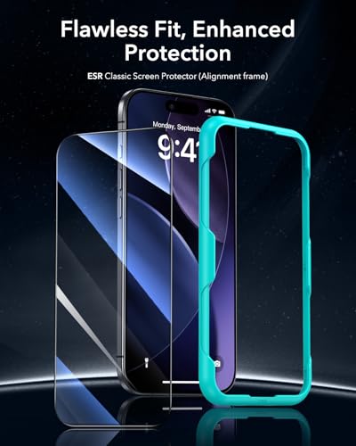 Image of ESR 3 Pack for iPhone Air Tempered Glass Screen Protectors, High Clarity for iPhone 17 Air, 9H Hardness Scratch Resistant, Military-Grade, Shatterproof, Screen Guard with Easy Installation Tool