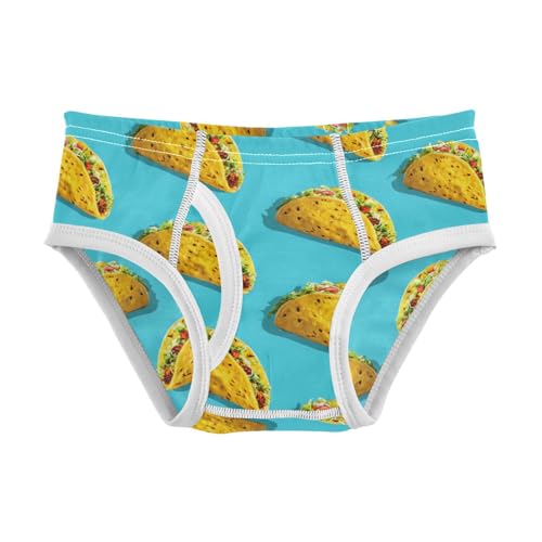 Wusikd Cute Tacos Blue Boys' Underwear Cotton Yellow Boys Briefs Soft Toddler Underwear 2T