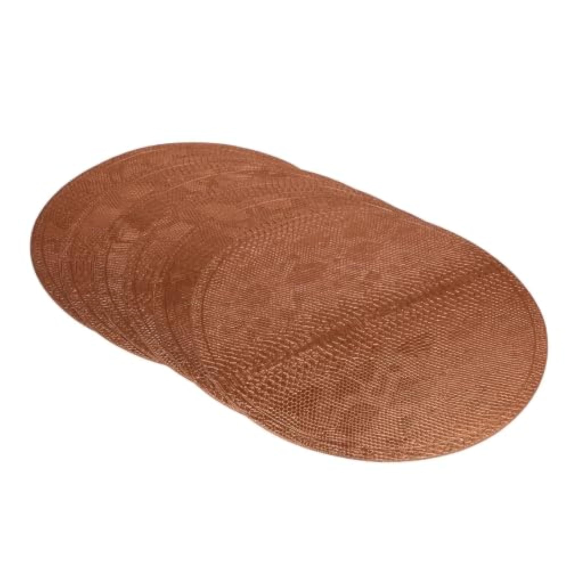 Addition Round PU Leather Place Mats, Textured Finish
