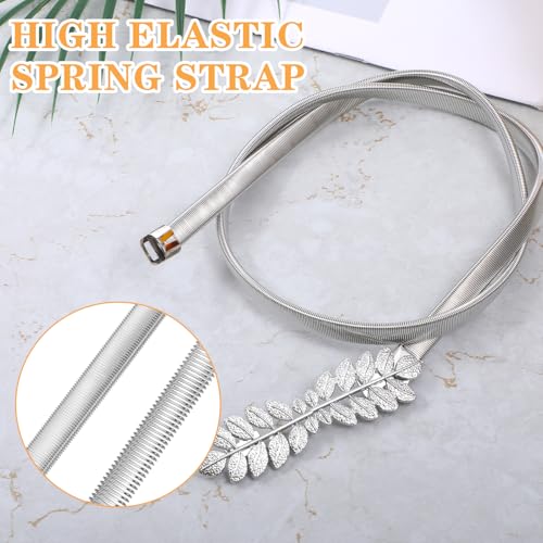 Women Elastic Skinny Waist Belt, Gold Ladies Belt Metal Thin Belt Women Dress Belt Versatile Stretch Chain Belt4