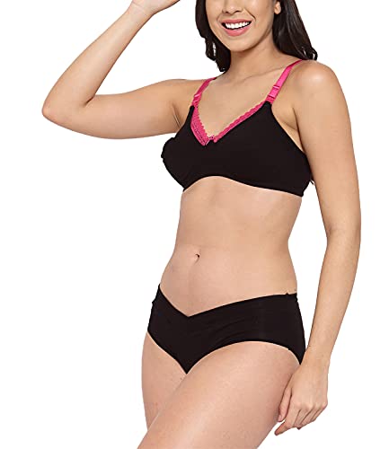 Image of Inner Sense Women's Maternity Bra and Panty Set Combo | Organic Cotton Bamboo | Antifungal, Anti Odour | Full Coverage, Medium-Rise, Stretchable | Post Pregnancy Panties