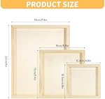 15 Pack Unfinished Wood Canvas Boards, Blank Wooden Panel Boards, Wood Paint Pouring Panels for Painting Drawing Home Decor DIY Crafts (3 Sizes)