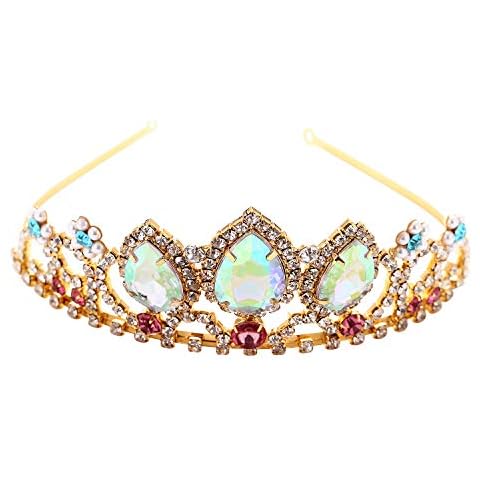 FUNLMO Rapunzel Crown Princess Crown Tangled Crown Rapunzel Tiara Rapunzel Costume Accessories for Women Halloween Cosplay Bridal Wedding Prom Birthday Gifts Cover