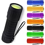 AXVRAV 8 Stück Mini LED Taschenlampe Kinder, kleine LED Taschenlampe Handlampe mit Lanyard und 42AAA Batterien, Silikonbeschichtung Handlampe für Camping Outdoor Wandern Kindergeburtstag Geschenke