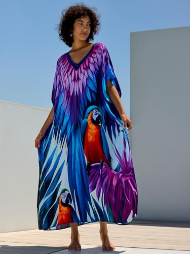 Image of NFVNKJ Women's Plus Size Beach Lounge Kaftan Maxi Dress Swimsuit Coverup for Women