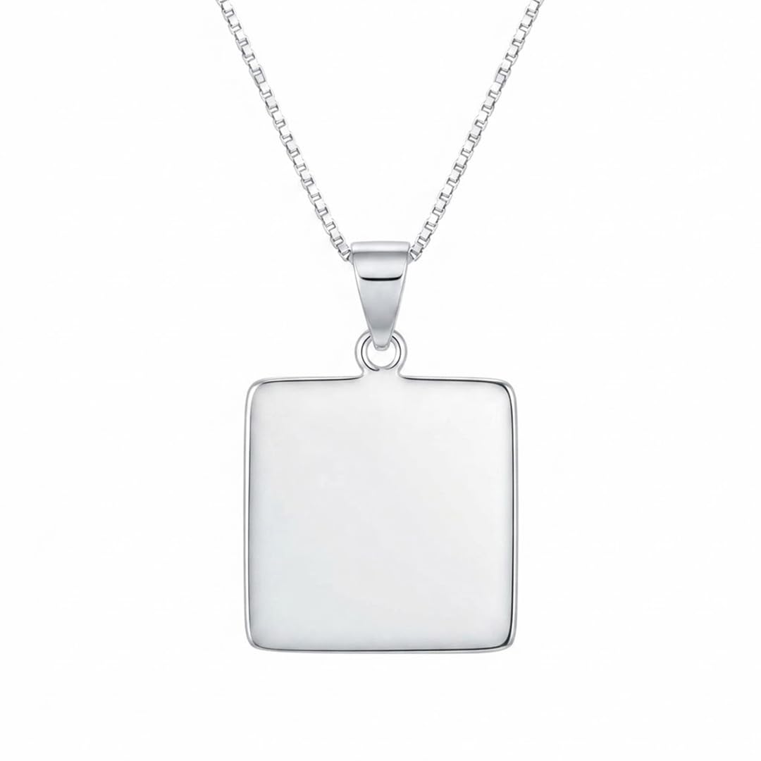 925 Unisex Square Piece of Silver Pendant in 92.5 Sterling Silver For Men Women Girls Boys | Chandi ka Chokor Tukda | With Certificate of Authenticity | Pendant | Necklace | Dollar | Locket |-image-10