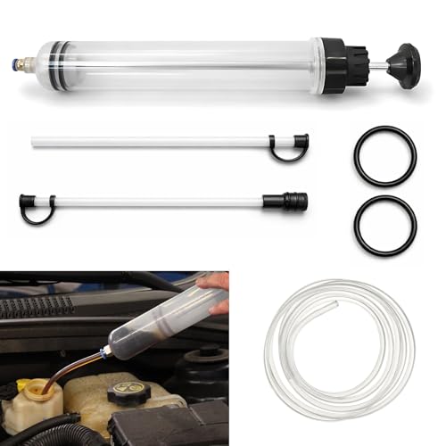 KELAV Ölabsaugspritze Absaugpumpe 500ml, Ölabsaugpumpe mit Ersatzgummiringe, 2-in-1 Flüssigkeitsabsauger und Füllpumpe, Ölabsaugpistole Flüssigkeitsabsauger für Motor Getriebe