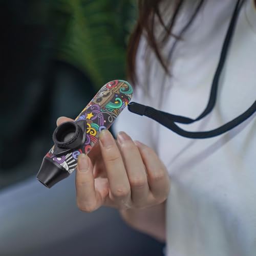Image of HASTHIP Kazoo Musical Instruments for Kids and Adults Graffiti Style Kazoo Musical Instrument, Fashion Tunable Kazoos Instrument with 5Pcs Membrane, Lanyard, Playing Instructions, Storage Case