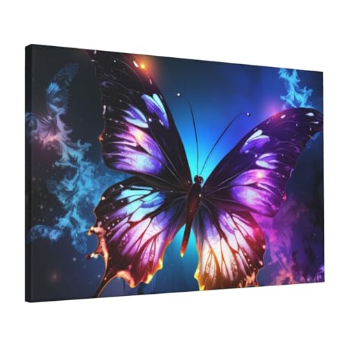Impressions sur toile papillon lumineux poster mural deco tableau moderne 40x60 cm