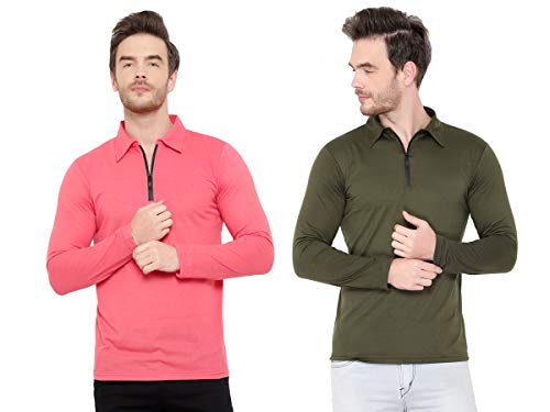 Image of Men's Full Sleeve Zip Collared Neck Pack of 2