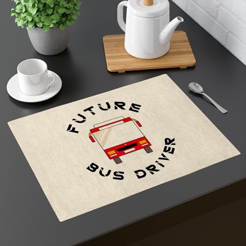 Sets de Table en Lin Future Bus Driver - Le Cadeau Idéal pour Passionnés - 3