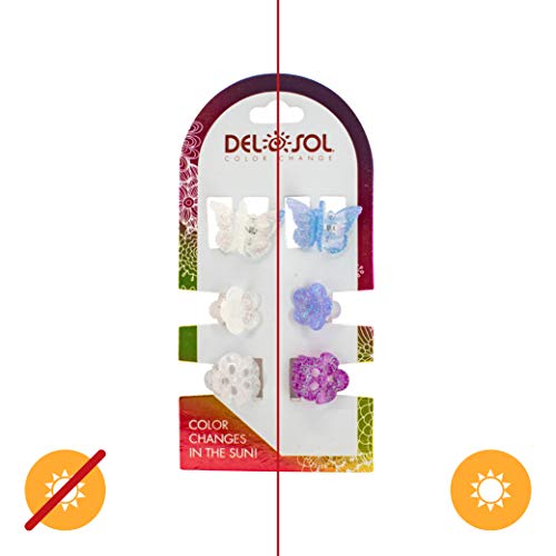 Del Sol Color-Changing Hair Prongs - Changes Color from in the Sun - Stylish Hair Clips that give you Two looks in One - 3 Piece