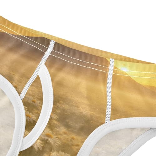 GuoChe Toddler Training Underwear Boys Cotton White Daisy Field Landscape in Sizes 2T,3T, 4T, 5T, 6Y and 8Y4