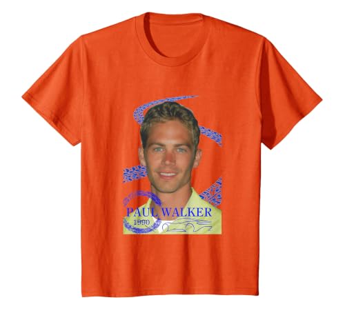 Paul Walker_002 T-Shirt, Youth, Orange, Large