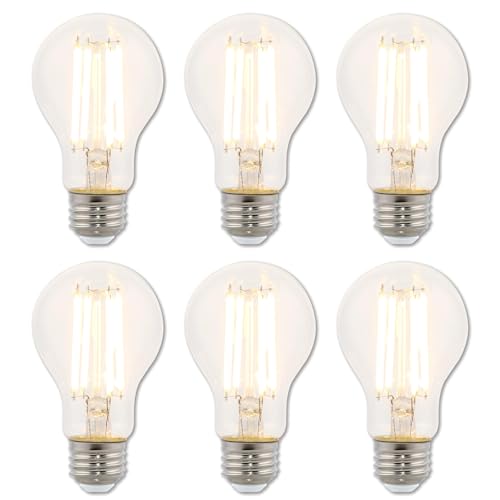 Image of Westinghouse 5260020 10 Watt (100 Watt Equivalent) A19 Dimmable Clear Filament LED Light Bulb, Medium Base, 6 Pack